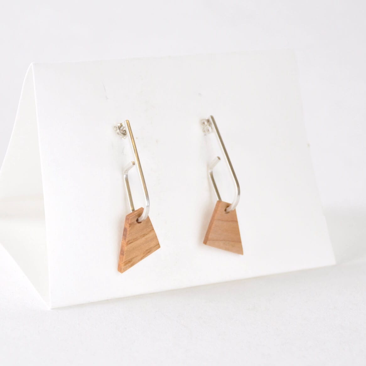 Priormade Woods b - Oak ‘Jay x Wood ’ - Eco Silver and Reclaimed Wooden Earrings (multiple styles)