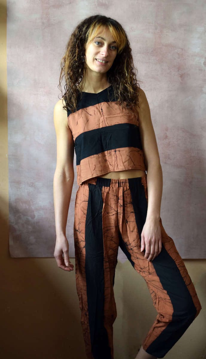 Batik Trousers Clay Stripe / Small Batik Trousers (Various Designs) homeware shops bristol gift shops bristol Quazi Design