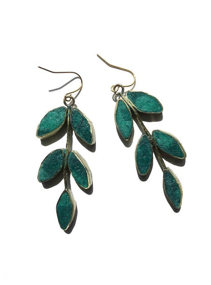 Earrings Green Recycled Paper Posy Earrings homeware shops bristol gift shops bristol Quazi Design