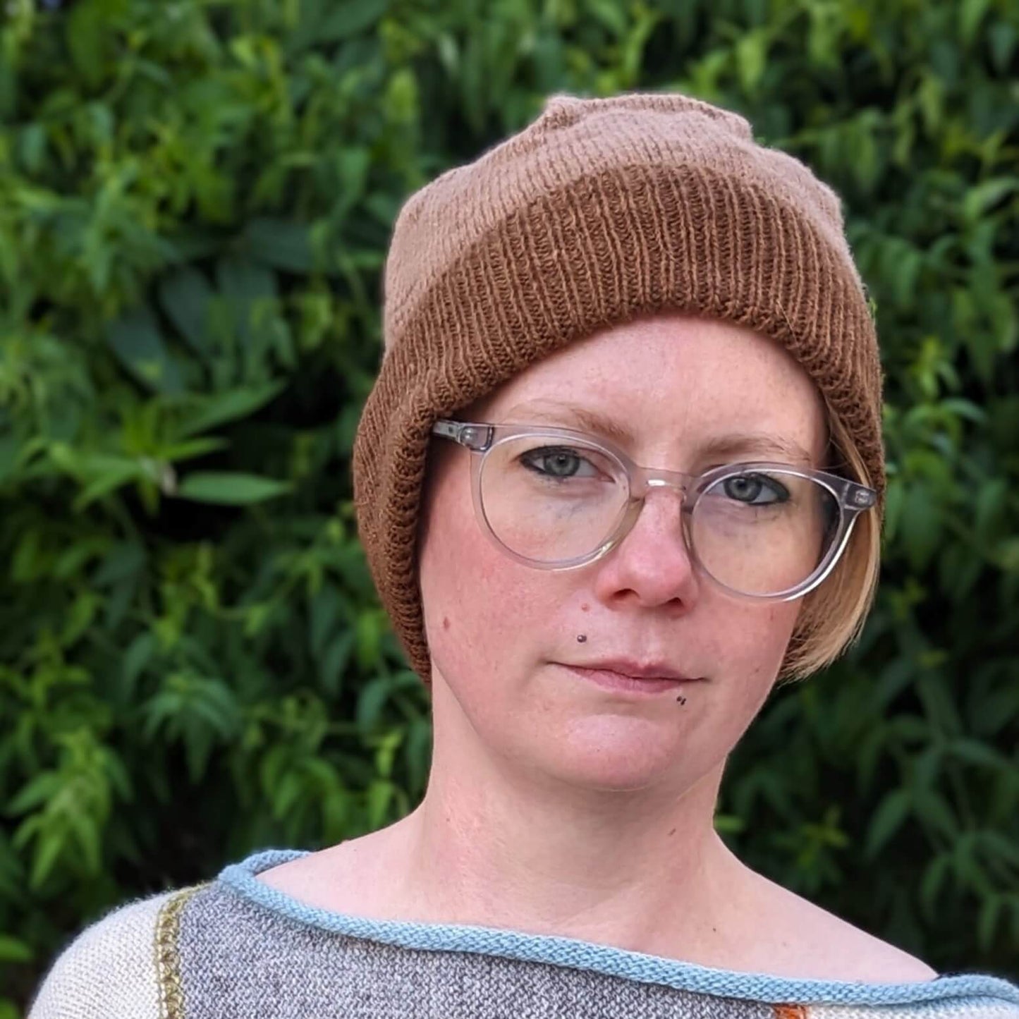 Ria Burns Hat Naturally Dyed Beanie - Double Walnut 100% Lambswool