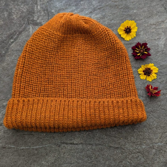 Lambswool Beanie Coreopsis Orange Fisherman Beanie - Various Colours homeware shops bristol gift shops bristol Ria Burns