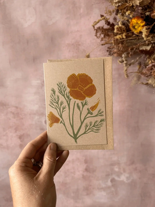 Greetings Card Californian Poppy homeware shops bristol gift shops bristol Rosanna Morris