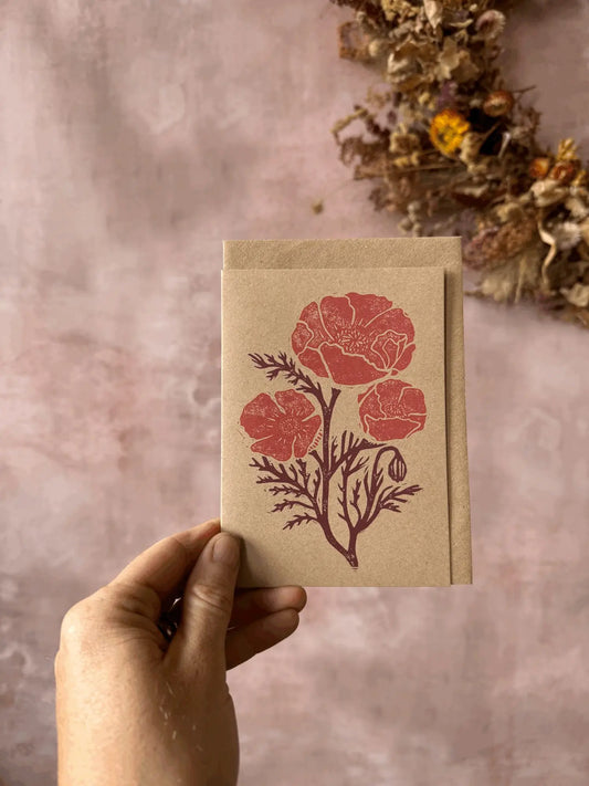 Greetings Card Poppy homeware shops bristol gift shops bristol Rosanna Morris