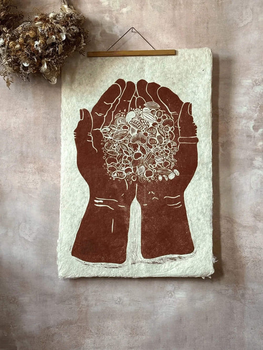 Lino Prints Lino Print 'Seeds' homeware shops bristol gift shops bristol Rosanna Morris