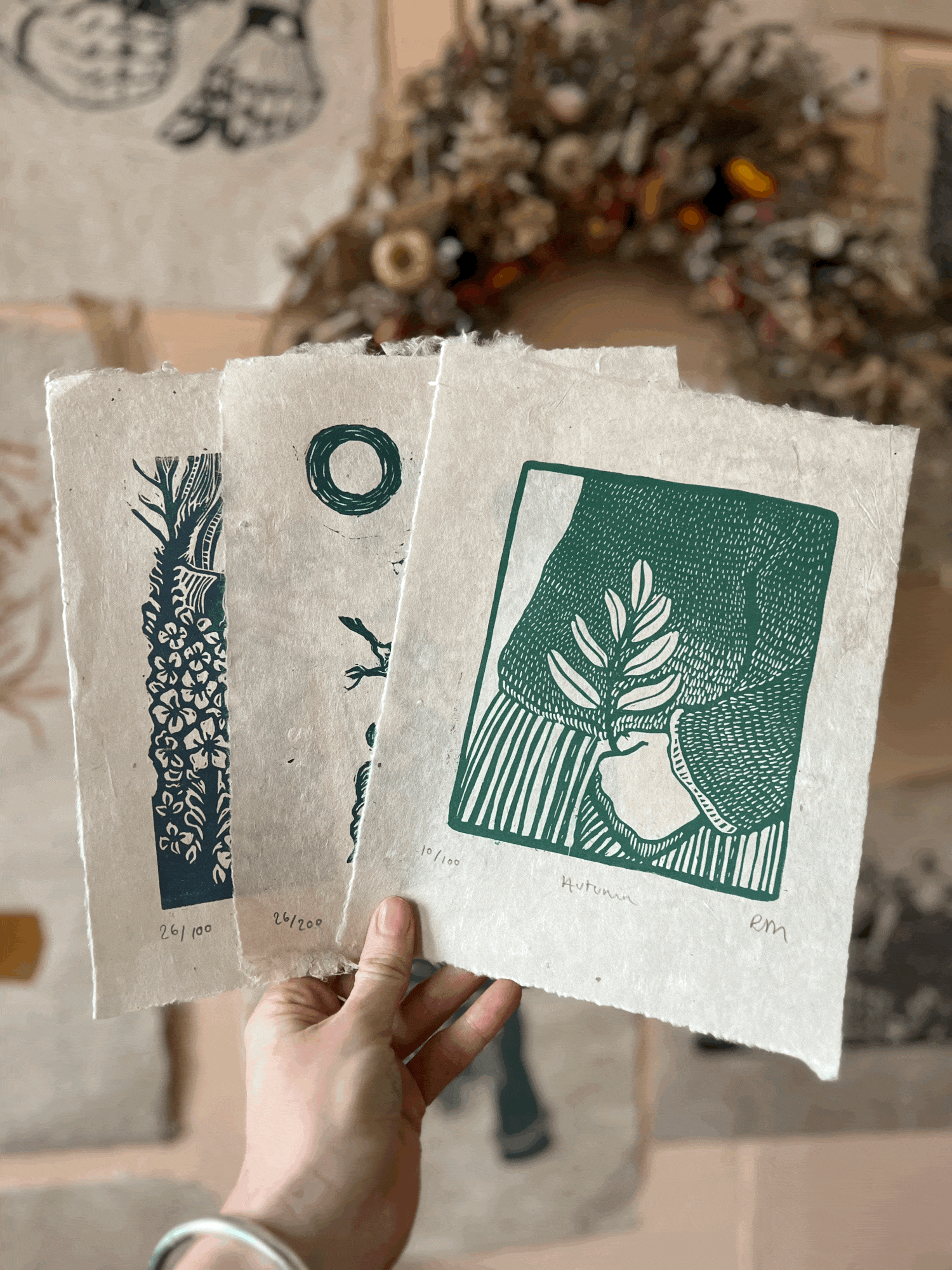 Rosanna Morris Print 'Autumn' Lino Cut Print