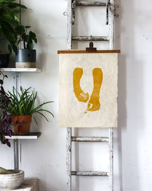 Prints Lino Print - Planting Seeds homeware shops bristol gift shops bristol Rosanna Morris