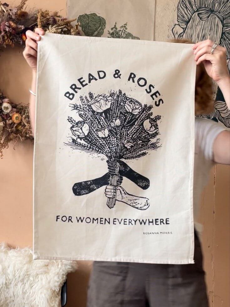 Tea Towel Tea Towel - Bread and Roses homeware shops bristol gift shops bristol Rosanna Morris
