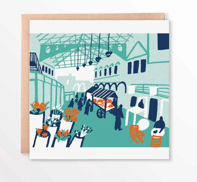 Greetings Card Square St Nicks Market Greetings Card homeware shops bristol gift shops bristol Sarah Martin Illustration
