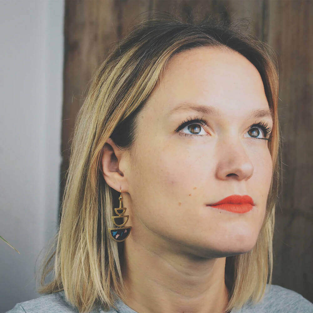 Brass Earrings Half Moon Drop homeware shops bristol gift shops bristol Scatter Jewellery