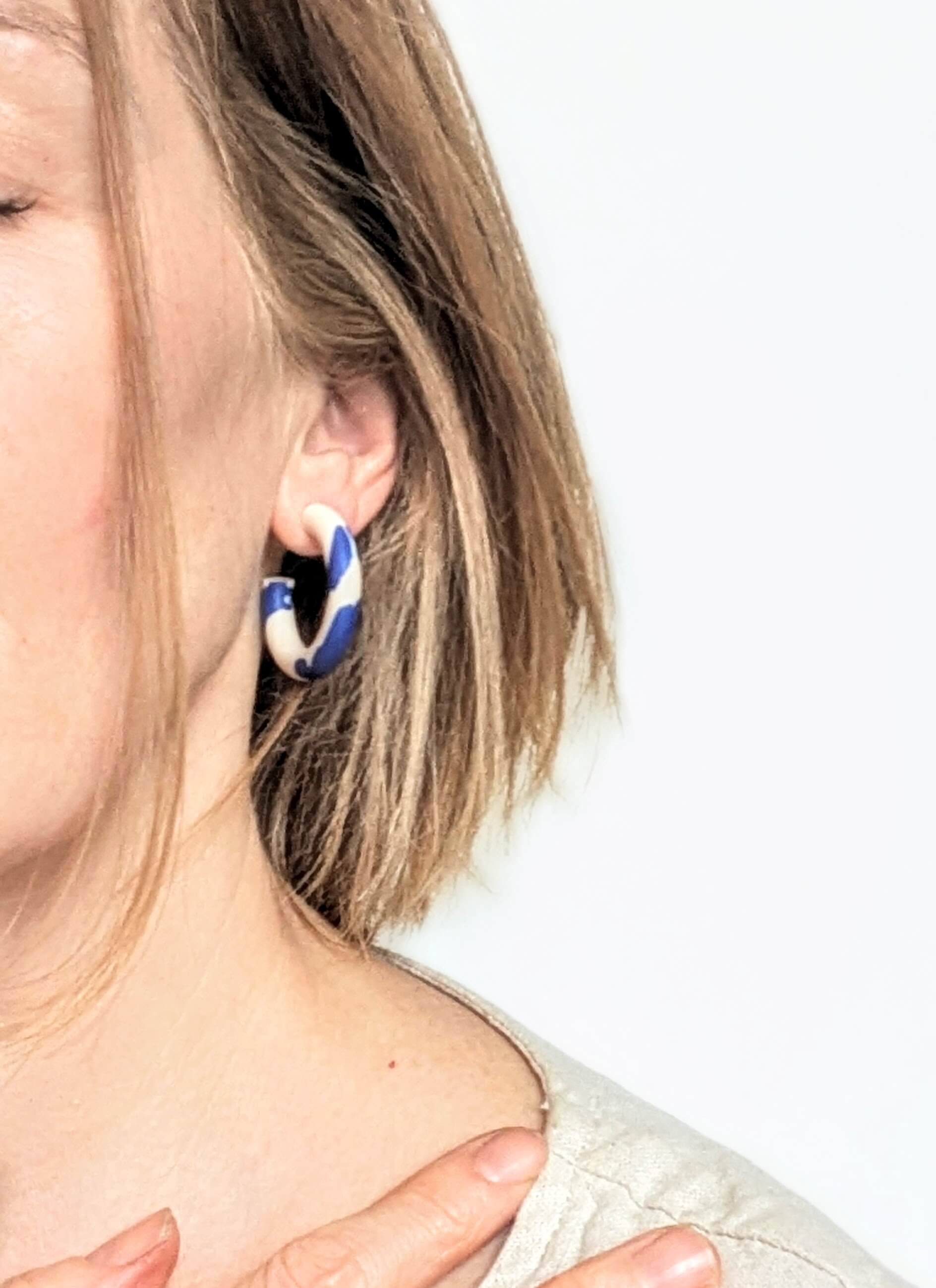 Earrings Double Colour Hula Earrings (Various Colours) homeware shops bristol gift shops bristol Shaped Contemporary