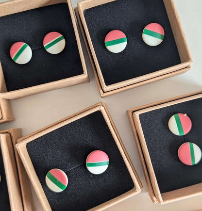 Stud Earrings Polymer Clay Button Studs - Various Colours homeware shops bristol gift shops bristol Shaped Contemporary