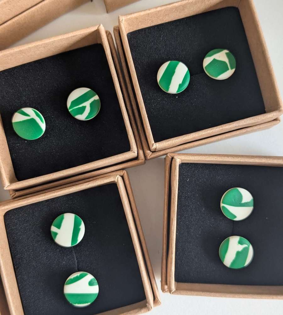 Stud Earrings Polymer Clay Button Studs - Various Colours homeware shops bristol gift shops bristol Shaped Contemporary