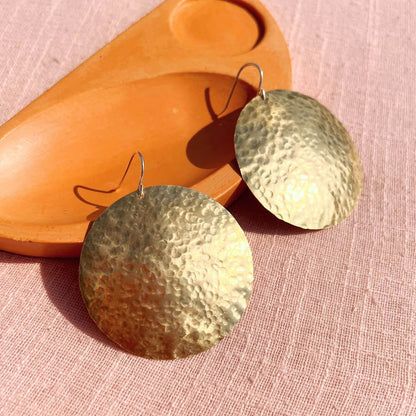 Brass Earrings Solar Disc Earrings - Three Sizes homeware shops bristol gift shops bristol Sister Luna