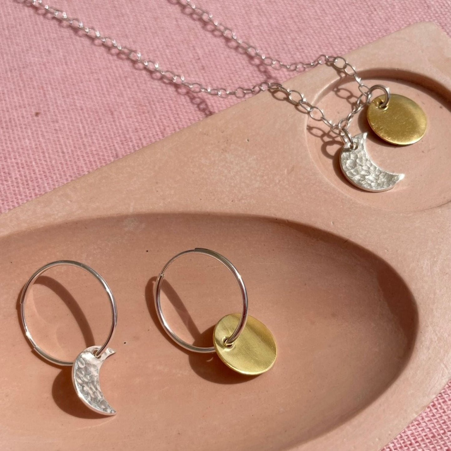 Charm Necklace Sun and Moon Charm Necklace homeware shops bristol gift shops bristol Sister Luna