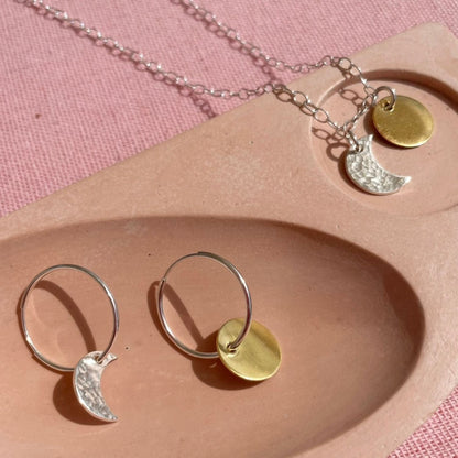 Charm Necklace Sun and Moon Charm Necklace homeware shops bristol gift shops bristol Sister Luna