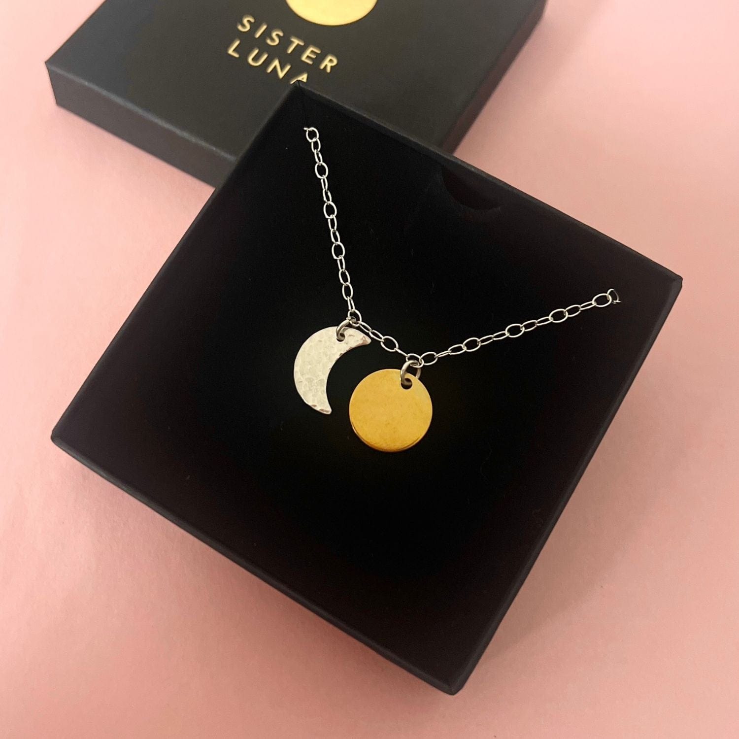 Charm Necklace Sun and Moon Charm Necklace homeware shops bristol gift shops bristol Sister Luna