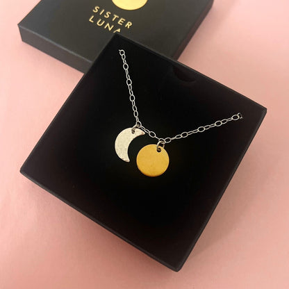 Charm Necklace Sun and Moon Charm Necklace homeware shops bristol gift shops bristol Sister Luna