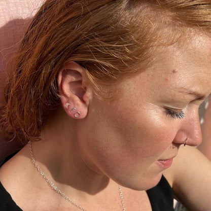 Silver Stud Earrings Moon Phase Stud Earrings homeware shops bristol gift shops bristol Sister Luna