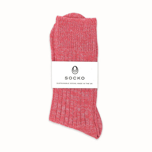 Socko Small Recycled Yarn Socks - Coral Pink Fleck S/M/L