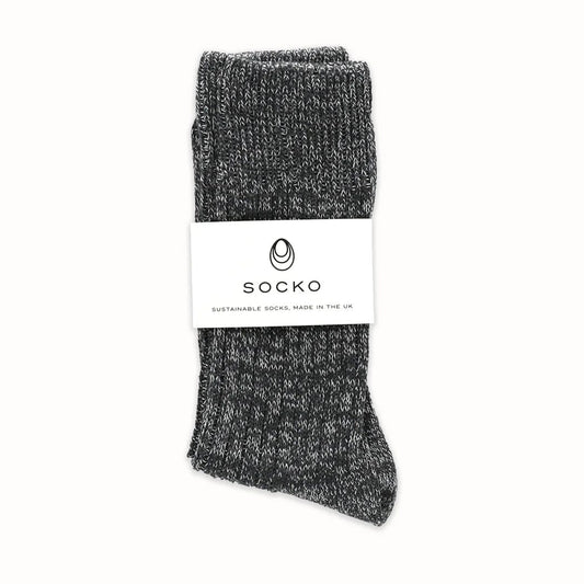 Socko Small Recycled Yarn Socks - Graphite Grey Fleck S/M/L