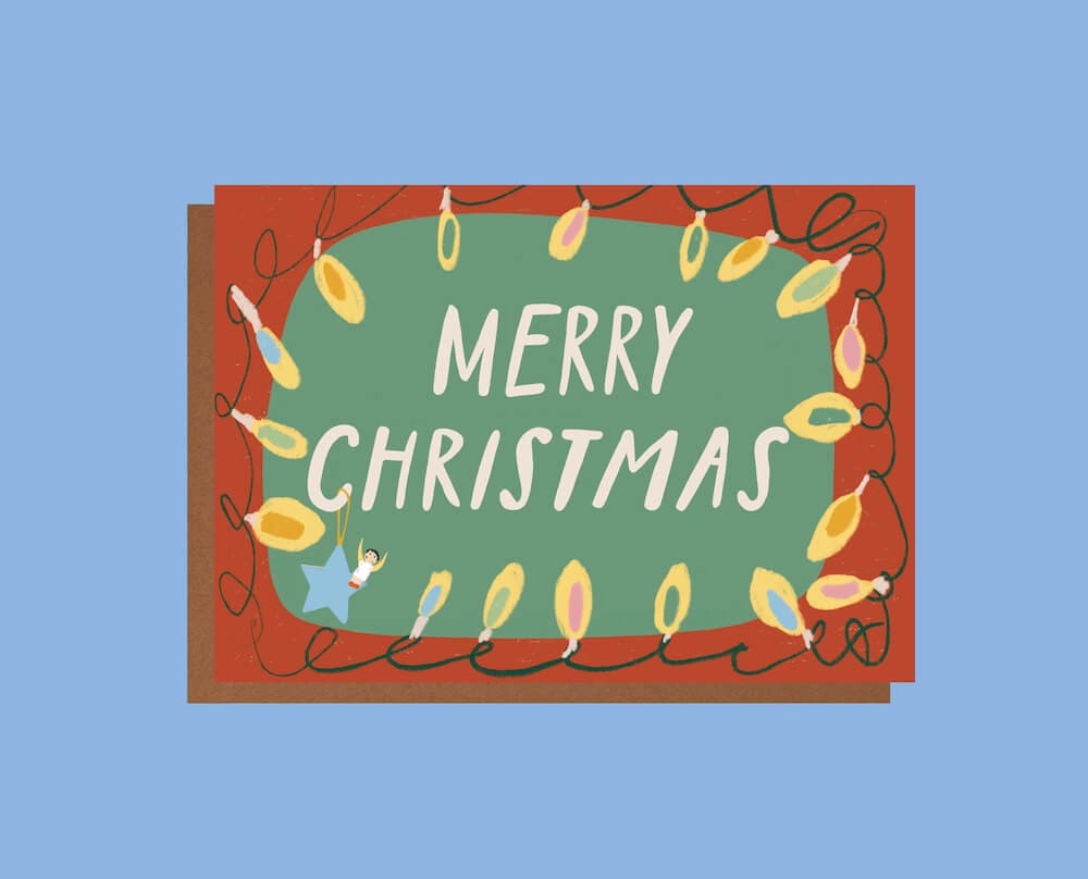 Christmas Card Xmas Lights (Merry Christmas) Christmas Greetings Cards - Various Designs homeware shops bristol gift shops bristol Sophie Colette