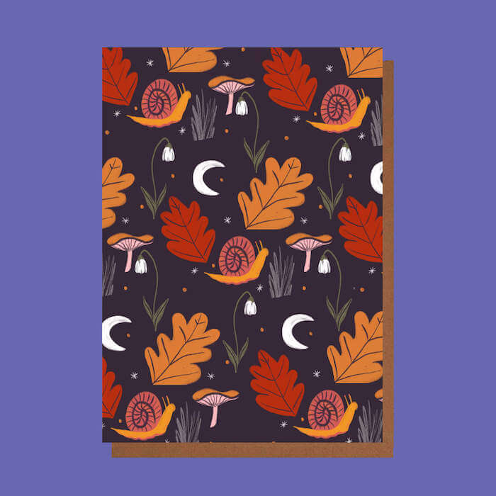 Greeting & Note Cards Snail & Moon Botanical Greetings Card (Various Designs) by Sophie Collete homeware shops bristol gift shops bristol Sophie Colette