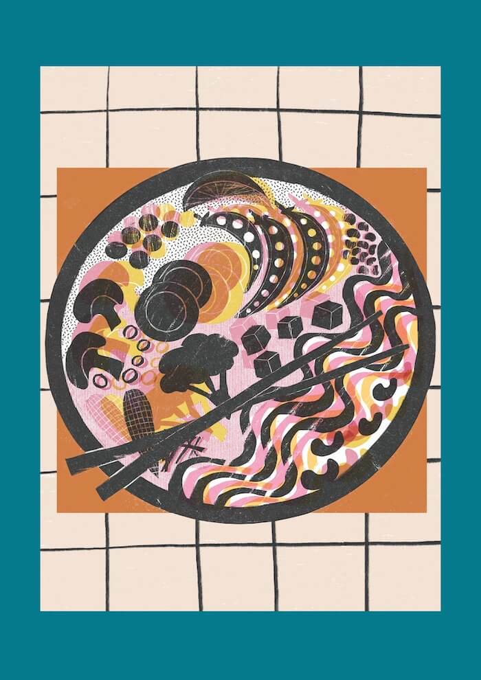 Prints Noodle Bowl - A3 Kitchen Digital Print (Various Designs) homeware shops bristol gift shops bristol Sophie Colette