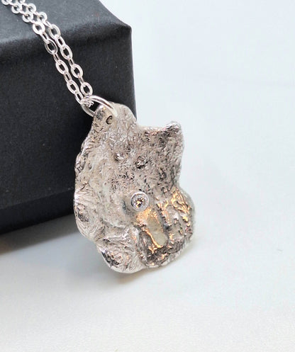 Silver Necklace Moissanite ‘Silver Lava Solid’ - Silver Pendant Necklace (various designs and gemstones) homeware shops bristol gift shops bristol Sputnik Jewellery