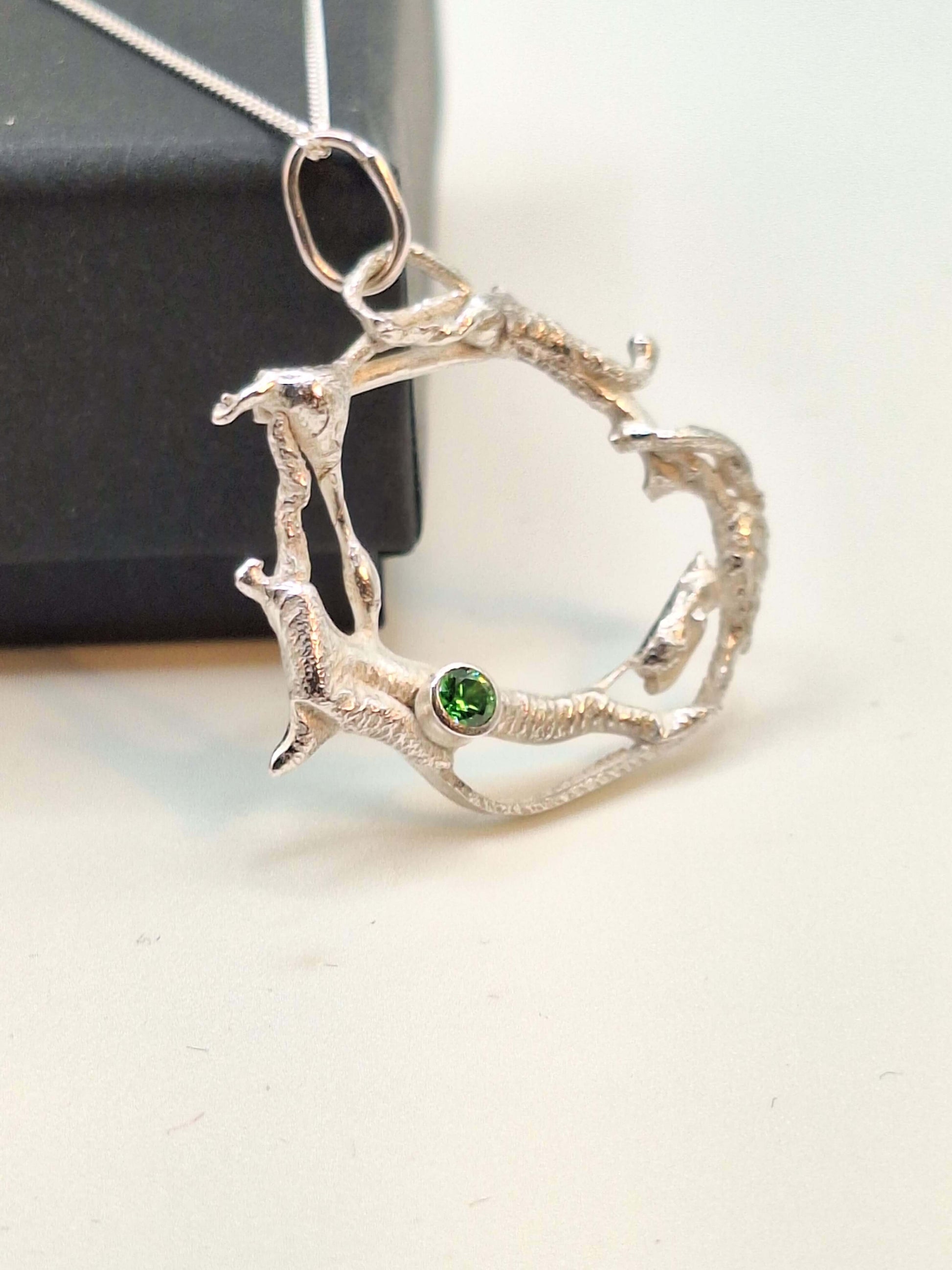 Silver Necklace ‘Silver Lava with Gemstone’ - Silver Pendant Necklace (various designs and gemstones) homeware shops bristol gift shops bristol Sputnik Jewellery