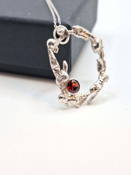 Silver Necklace ‘Silver Lava with Gemstone’ - Silver Pendant Necklace (various designs and gemstones) homeware shops bristol gift shops bristol Sputnik Jewellery