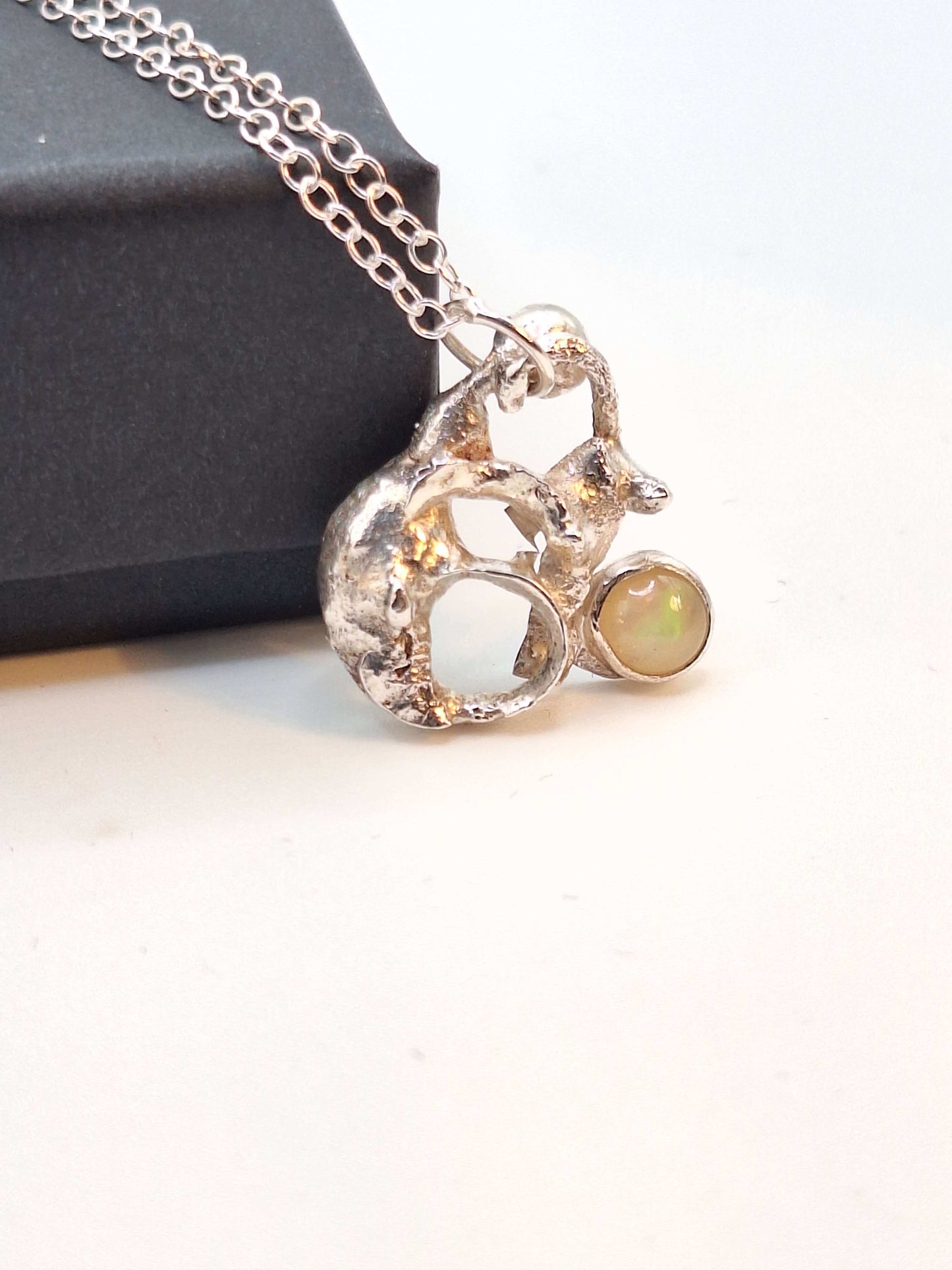 Silver Necklace ‘Silver Lava with Gemstone’ - Silver Pendant Necklace (various designs and gemstones) homeware shops bristol gift shops bristol Sputnik Jewellery