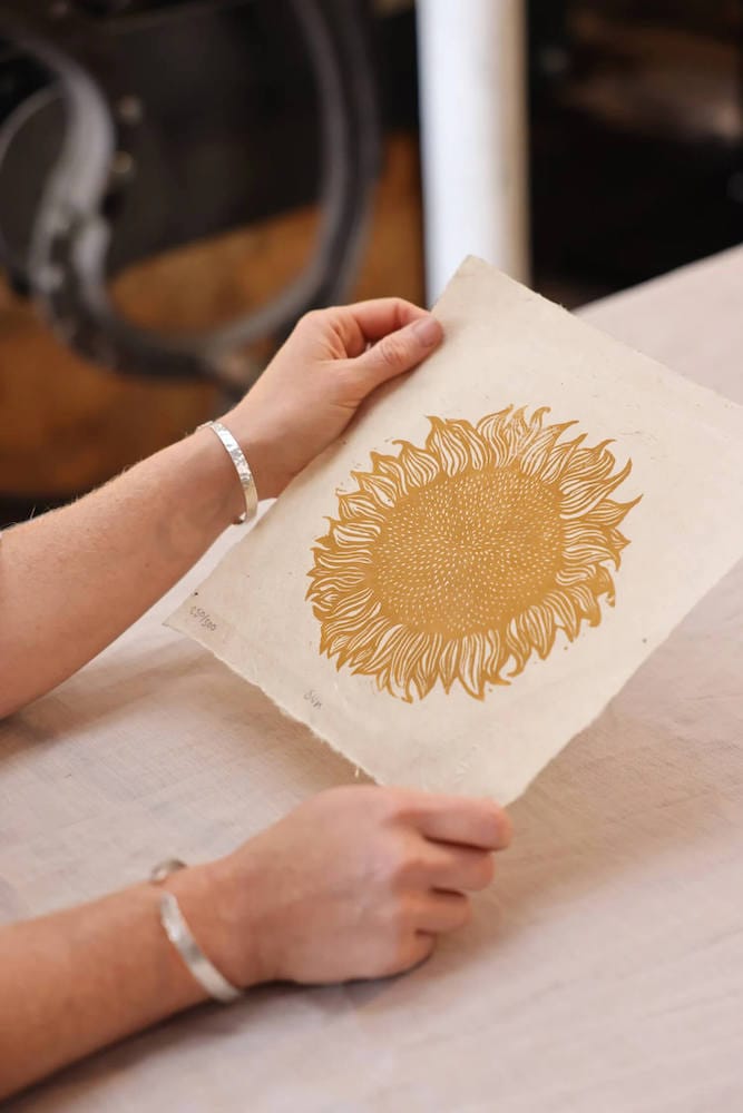 'Sunflower' Lino Cut Print