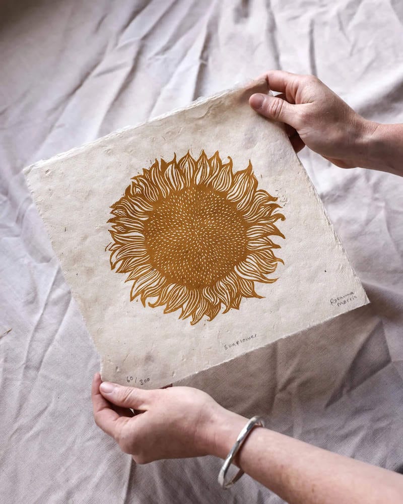 'Sunflower' Lino Cut Print