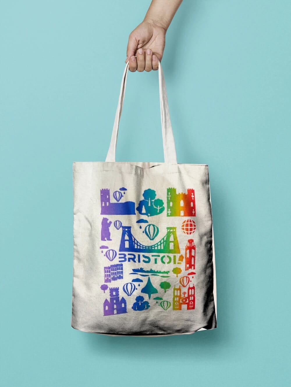 Bristol Tote Bag Hand printed Bristol Tote Bag homeware shops bristol gift shops bristol Sunny Luna