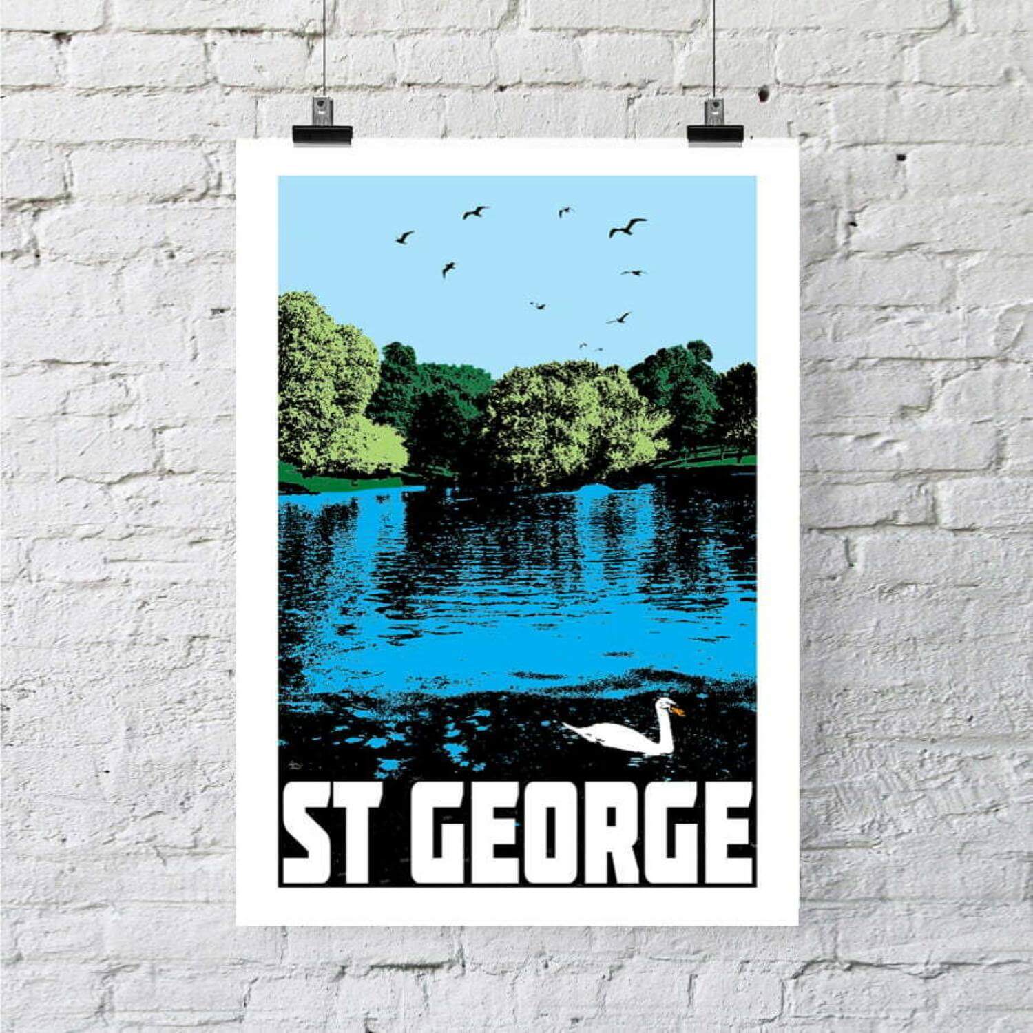Print St George - A4 Bristol Print - Various Designs and Sizes homeware shops bristol gift shops bristol Susan Taylor Design
