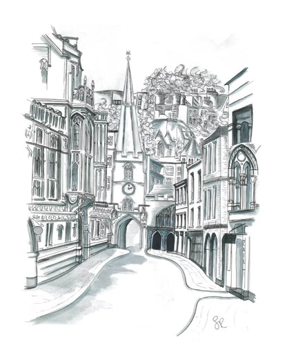 Bristol Postcards Broad Street Postcards of Bristol 6" x 4" (various designs) homeware shops bristol gift shops bristol Susie Ramsey Art