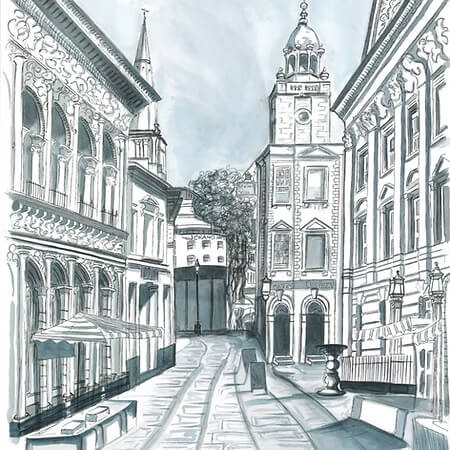 Bristol Postcards Corn Street Postcards of Bristol 6" x 4" (various designs) homeware shops bristol gift shops bristol Susie Ramsey Art