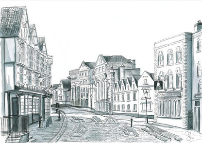 Bristol Postcards King Street Postcards of Bristol 6" x 4" (various designs) homeware shops bristol gift shops bristol Susie Ramsey Art