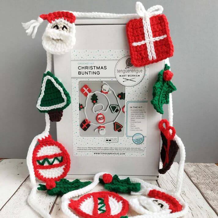 Art & Craft Kits Crochet Kit: Christmas Bunting homeware shops bristol gift shops bristol Tenguerengue