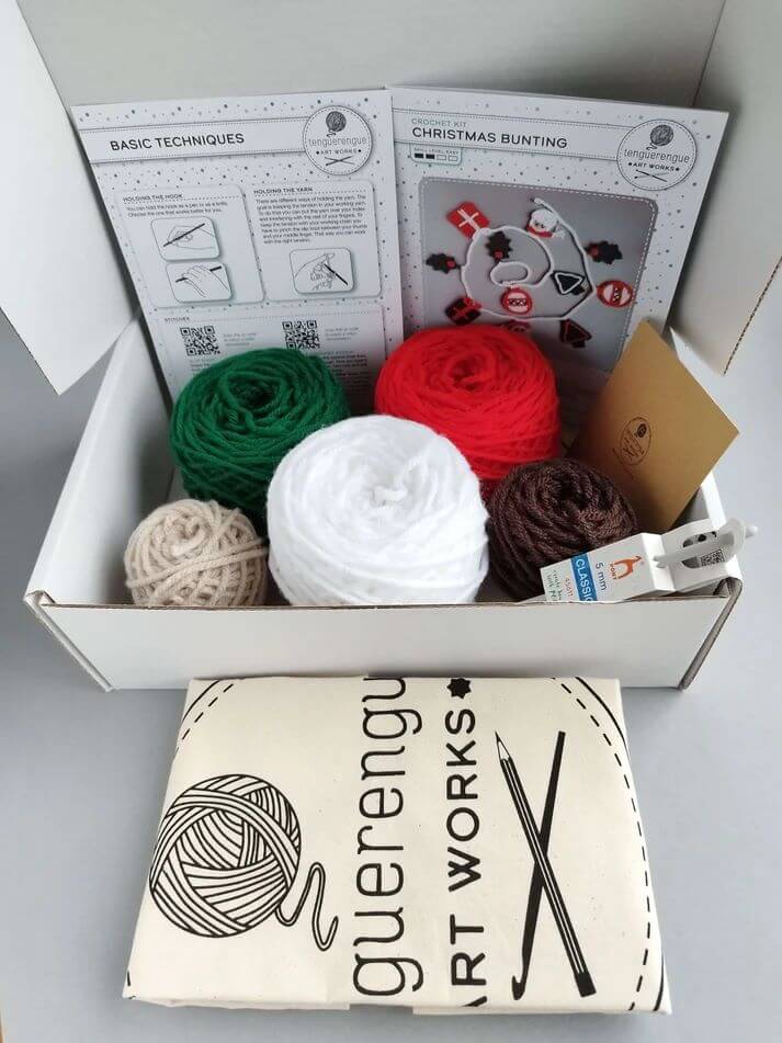 Art & Craft Kits Crochet Kit: Christmas Bunting homeware shops bristol gift shops bristol Tenguerengue