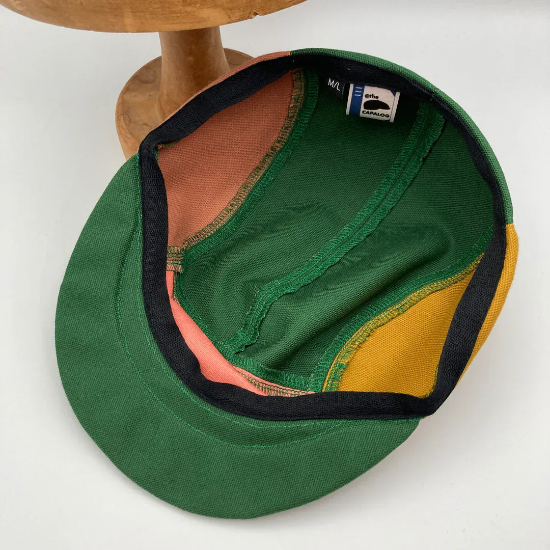 Hats Panel Cap - Green, Flamingo, Mustard & Sandstone  (various sizes) homeware shops bristol gift shops bristol The Capalog