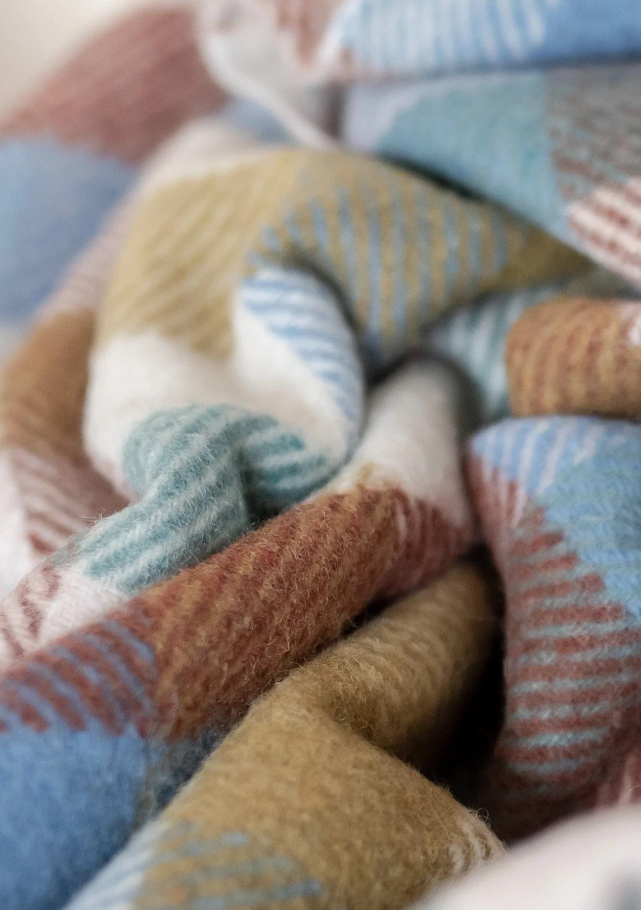 The Tartan Blanket Co Blankets Recycled Wool Small Picnic Blanket in Rainbow Herringbone Check