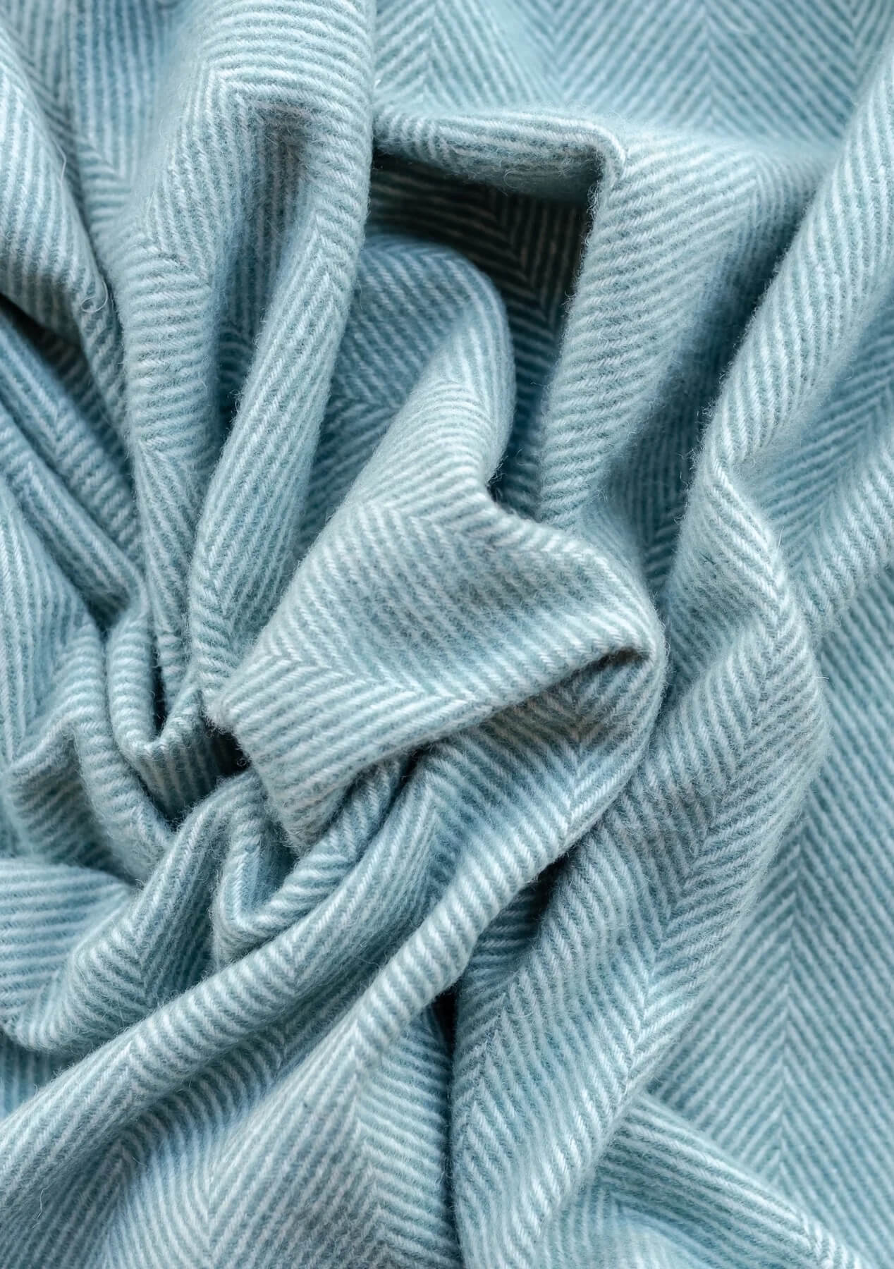 The Tartan Blanket Co Blankets Recycled Wool Small Picnic Blanket in Sage Herringbone