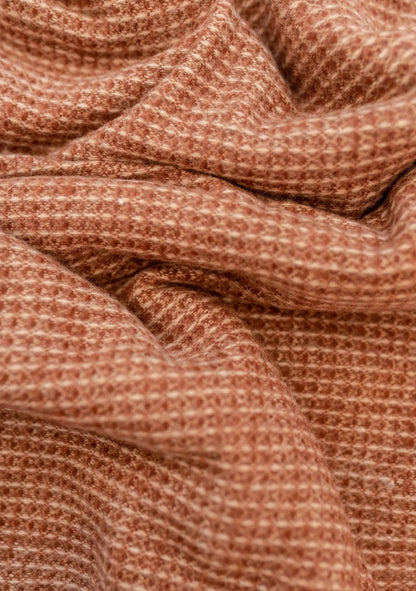 The Tartan Blanket Co Blankets Recycled Wool Waffle Blanket in Rust