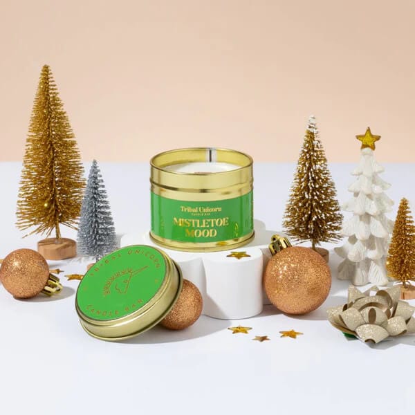 Christmas Candles Mistletoe Mood Christmas Candle Tins  (Various Scents) homeware shops bristol gift shops bristol Tribal Unicorn