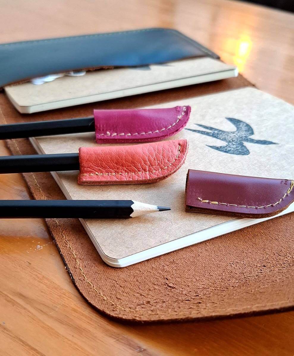 Leather Stationary Leather Pencil Topper & Pencil (various colours) homeware shops bristol gift shops bristol Zoe Dunn Designs