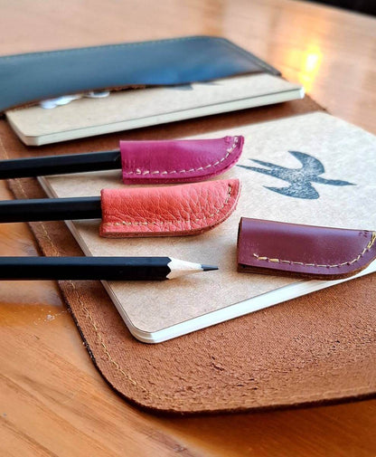 Leather Stationary Leather Pencil Topper & Pencil (various colours) homeware shops bristol gift shops bristol Zoe Dunn Designs