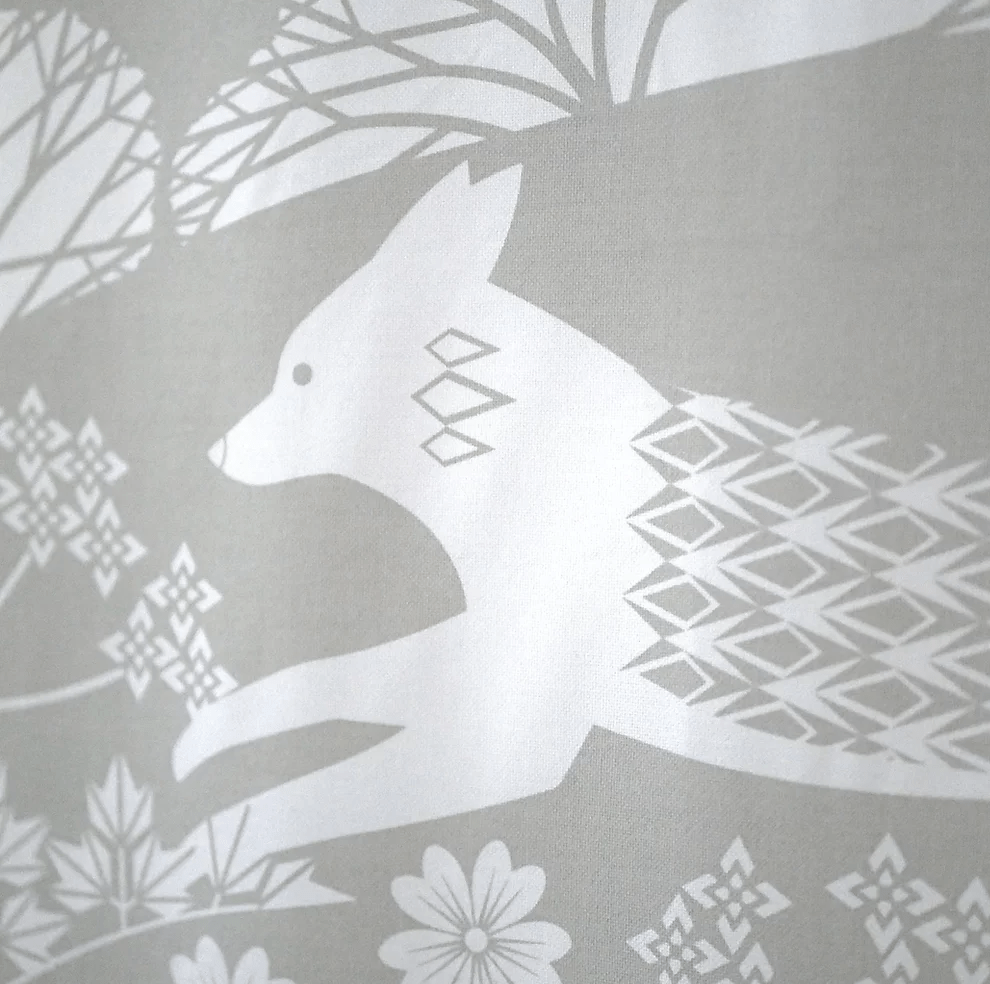 Ash Leaf Printing Tea Towel Grey Fox Tea Towel