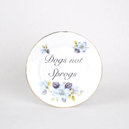 Beau & Badger Ceramics B Decorative Wall Plate - Dogs Not Sprogs