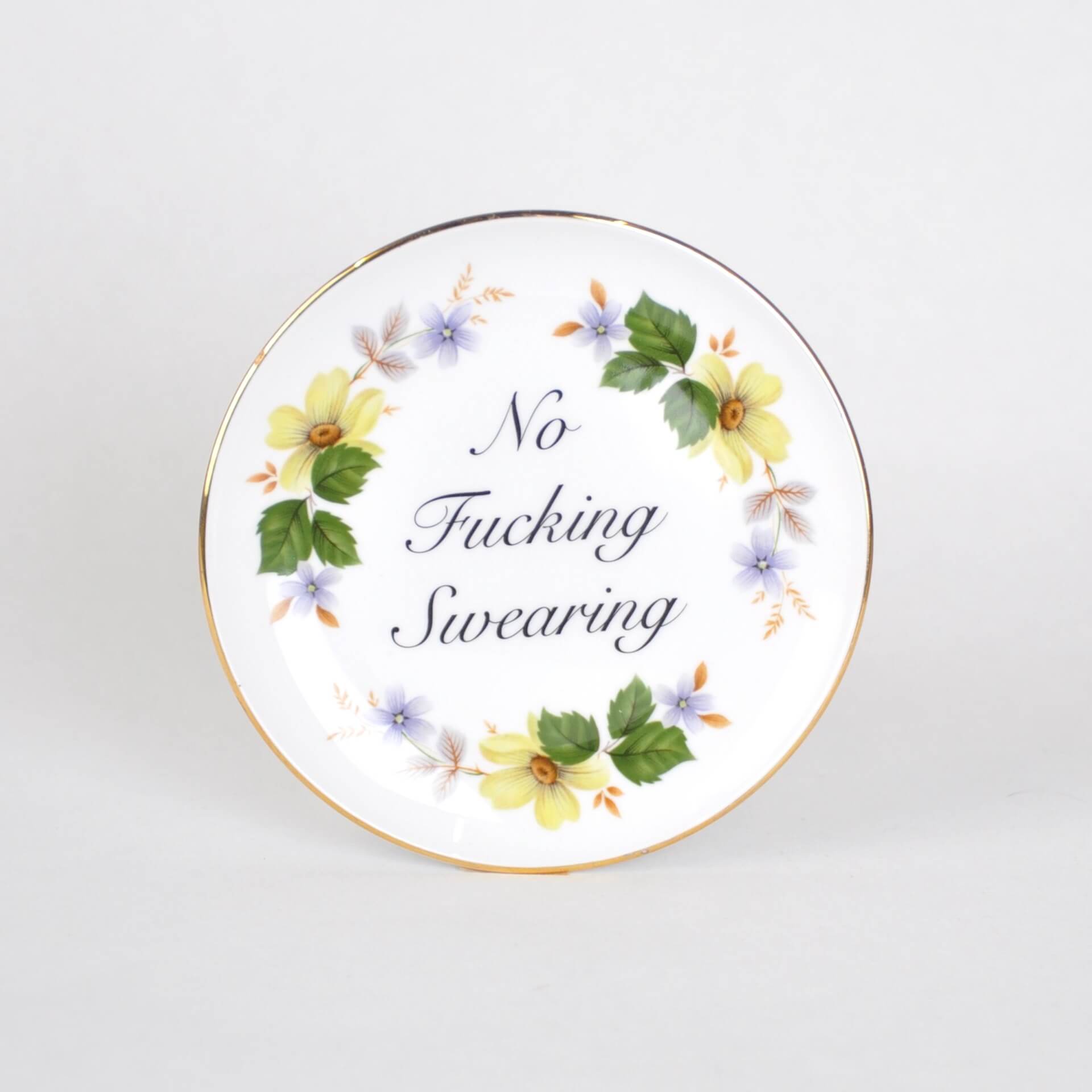Ceramics B Decorative Wall Plate - No F*cking Swearing (various styles) homeware shops bristol gift shops bristol Beau & Badger